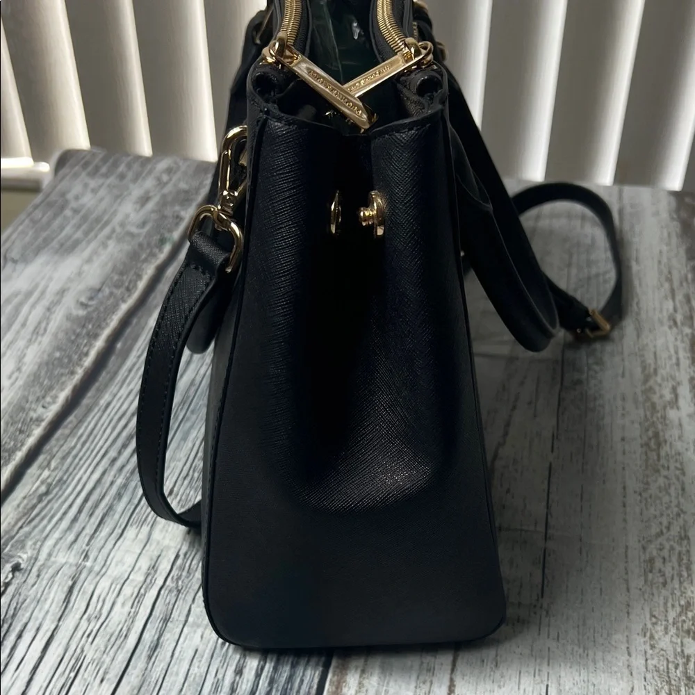 Michael Kors Sheila Large Satchel with Gold Color Accent